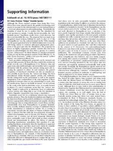 Supporting Information Eckhardt et al[removed]pnas[removed]SI1: Some Previous “Unique” Hominin Species Although the Flores skeletal remains from Liang Bua Cave, Flores, have some unusual aspects, the gambit of pr