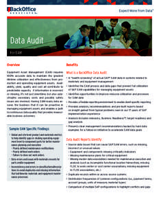 Data Audit For EAM Overview Benefits