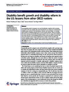 Disability benefit growth and disability reform in the US: lessons from other OECD nations
