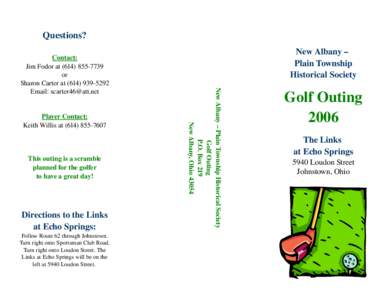 Golf / Johnstown /  Pennsylvania / New Albany /  Ohio / New Albany / Albany /  New York / Outing / Hole in one / Albany /  Georgia / Loudon / Geography of the United States / Leisure / Human behavior