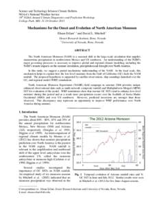 Science and Technology Infusion Climate Bulletin NOAA’s National Weather Service 38th NOAA Annual Climate Diagnostics and Prediction Workshop College Park, MD, 21-24 October[removed]Mechanisms for the Onset and Evolution