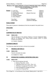 Minutes of Ordinary Meeting - 11 April 2012