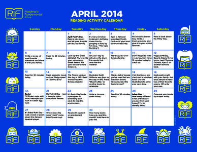 Reading Activity Calendar April 2013