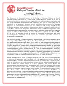 Cornell University / Association of American Universities / Association of Public and Land-Grant Universities / Ivy League / Middle States Association of Colleges and Schools / Biomedical scientist / Tompkins County /  New York / New York / Medicine