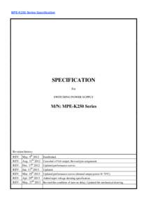 MPE-K250 Series Specification  SPECIFICATION