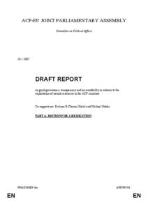 ACP-EU JOINT PARLIAMENTARY ASSEMBLY Committee on Political Affairs[removed]DRAFT REPORT