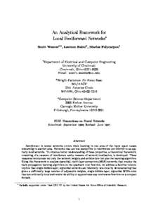 An Analytical Framework for Local Feedforward Networks Scott Weaver1;2, Leemon Baird3, Marios Polycarpou1 1  Department of Electrical and Computer Engineering