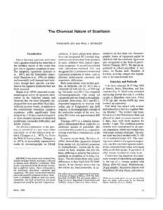 The Chemical Nature of Scaritoxin  YONG-GOE JOH and PAUL J. SCHEUER Introduction One of the many questions associated