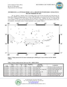 RED SISMICA DE PUERTO RICO  Universidad de Puerto Rico Recinto de Mayagüez Departamento de Geología