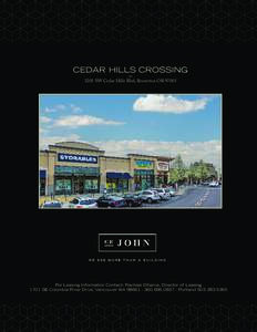 CEDAR HILLS CROSSINGSW Cedar Hills Blvd, Beaverton, ORCEDAR HILLS CROSSING ...