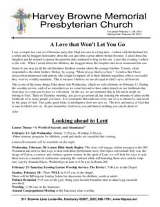 Presbyterianism / Presbyterian Church / Carolyn Gillette / Christianity / Protestantism / The Church of Jesus Christ of Latter-day Saints hymns