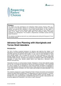 Microsoft Word - Aboriginal & Torres Strait Islander Advance Care Planning .doc