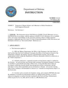 DoD Instruction[removed], November 8, 2011