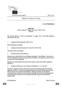 [removed]EUROPEAN PARLIAMENT Delegation for relations with Canada  D-CA_PV(2011)08_31