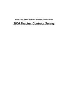 New York State School Boards AssociationTeacher Contract Survey New York State School Boards Association