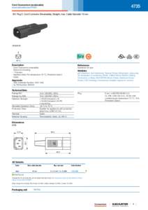 4735  Cord Connectors (rewireable) www.schurter.com/PG07 IEC Plug E, Cord Connector (Rewireable), Straight, max. Cable Diameter 10 mm