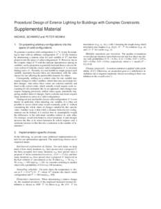 Procedural Design of Exterior Lighting for Buildings with Complex Constraints  Supplemental Material MICHAEL SCHWARZ and PETER WONKA 1.