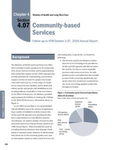 Chapter 4 Section Ministry of Health and Long-Term Care[removed]Community-based