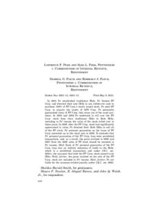 LAWRENCE F. PEEK AND SARA L. PEEK, PETITIONERS v. COMMISSIONER OF INTERNAL REVENUE, RESPONDENT DARRELL G. FLECK AND KIMBERLY J. FLECK, PETITIONERS v. COMMISSIONER OF INTERNAL REVENUE,