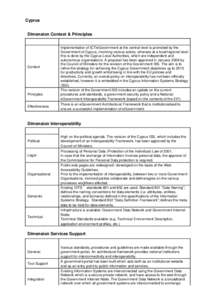 Cyprus Dimension Context & Principles Area Context