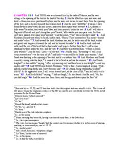 chapter 18:1 18And YHVH was seen toward him by the oaks of Mamre, and he was sitting in the opening of the tent in the heat of the day. 2 And he lifted his eyes, and saw, and look!—three men were positioned by him, and