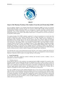 SC[removed]DRAFT Report of the Planning Workshop of the Southern Ocean Research Partnership (SORP)