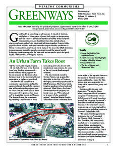 HEALTHY COMMUNITIES  GREENWAYS Newsletter of D&R Greenway Land Trust, Inc.