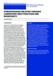 Strengthening the BTWC through laboratory best practices and biosecurity, Non-Proliferation Papers no. 3