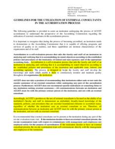 ACCET Document 5 Date Developed: January 24, 1990 Date Revised: August 2007/draft August 2012 Page 1 of 2 Pertinent to: All Institutions