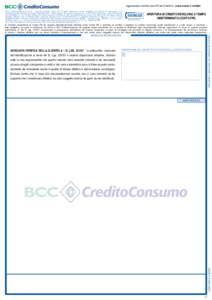 Aggiornamento Contratto Conto FRI delcodice modulo C_A300601 BCC CreditoConsumo S.p.A. - società facente parte del Gruppo Bancario Iccrea, soggetta ad attività di direzione e di coordinamento da parte di 