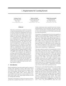 L2 Regularization for Learning Kernels  Corinna Cortes Google Research New York