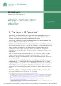 Aleppo humanitarian situation