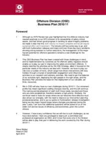 Offshore Division (OSD) Business Plan[removed]