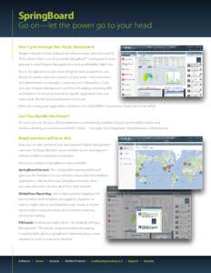 SpringBoard  Go on—let the power go to your head Don’t just manage the cloud. Dominate it. Imagine ruling the Cloud, making it do what you want, when you want it. That’s what it’s like to use the powerful SpringB
