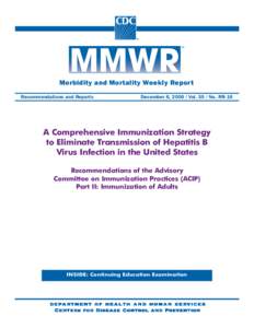 Morbidity and Mortality Weekly Report  Recommendations and Reports December 8, [removed]Vol[removed]No. RR-16