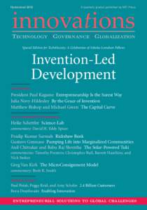 HyderabadA quarterly journal published by MIT Press innovations