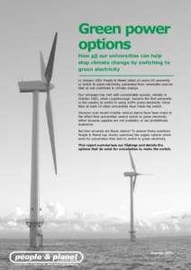 Green power options How all our universities can help stop climate change by switching to green electricity