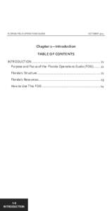 FLORIDA FIELD OPERATIONS GUIDE  OCTOBER 2012 Chapter 1—Introduction TABLE OF CONTENTS