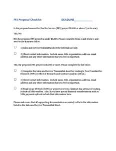 FFS	
  Proposal	
  Checklist	
    	
    