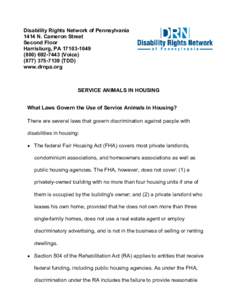 Law / Health / Disability rights movement / Americans with Disabilities Act / United States Department of Housing and Urban Development / Service animal / Fair housing / Emotional support animal / Civil Rights Act / Disability / Housing / Affordable housing