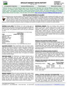 BROILER MARKET NEWS REPORT ISSN[removed]U.S. Department of Agriculture Agricultural Marketing Service