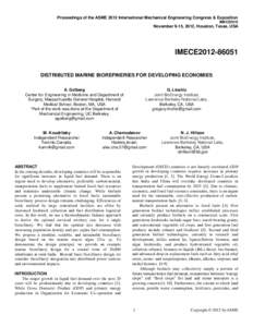 Proceedings of the ASME 2012 International Mechanical Engineering Congress & Exposition IMECE2012 November 9-15, 2012, Houston, Texas, USA  IMECE2012-86051