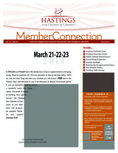 VOL. 29 ISSUE 03  A MONTHLY MEMBER PUBLICATION OF THE HASTINGS AREA CHAMBER OF COMMERCE March 2014
