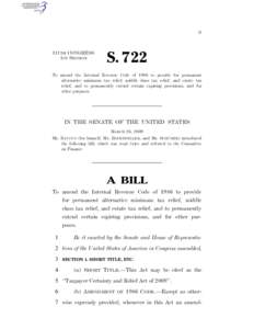 II  111TH CONGRESS 1ST SESSION  S. 722