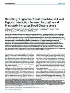 ARTICLES  nature publishing group Detecting Drug Interactions From Adverse-Event Reports: Interaction Between Paroxetine and