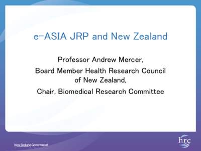 Health Research Council of New Zealand / Healthcare in New Zealand