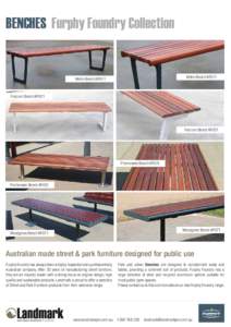 BENCHES Furphy Foundry Collection  Metro Bench KF011 Metro Bench KF011