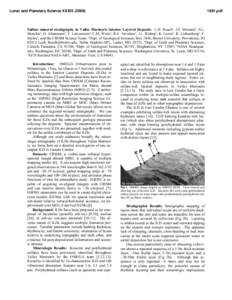 Mars Reconnaissance Orbiter / Planetary geology / Coprates quadrangle / Chasma / Valles Marineris / CRISM / Evaporite / Kieserite / Spaceflight / Mars / Spacecraft