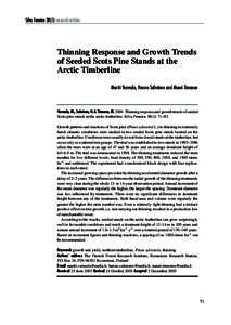 Silva Fennica[removed]research articles  Thinning Response and Growth Trends of Seeded Scots Pine Stands at the Arctic Timberline Martti Varmola, Hannu Salminen and Mauri Timonen