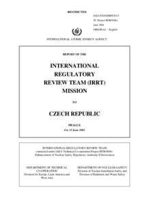 RESTRICTED IAEA/NSNI/IRRT/01/3 TC Project RERJune 2001 ORIGINAL : English